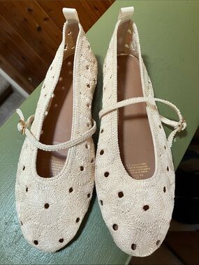 H&M Raffia Mary Jane Flats